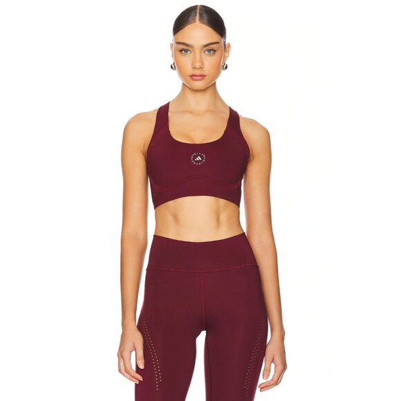 Adidas by Stella McCartney Tpr Pi Bra in Burgundy Medium New Womens Sports - Picture 13 of 13